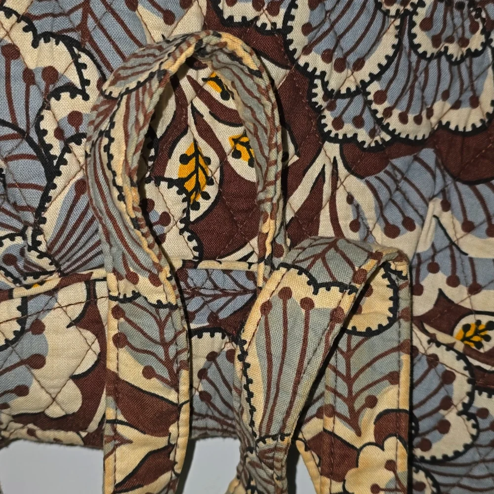 Vera Bradley Laptop Bag with Blue/Brown Quited Pattern